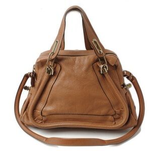 Chloe Paraty Medium Bag, Camel Calfskin, Good Condition